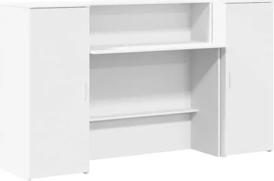 Image de vidaXL Comptoir de réception Blanc 180 x 50 x 103,5 cm Bois composite