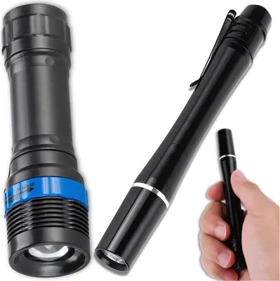 Obrázek produktu pro Sada LED svítilen, 2 ks, XPE Zoom, hliník, kompaktní, černá