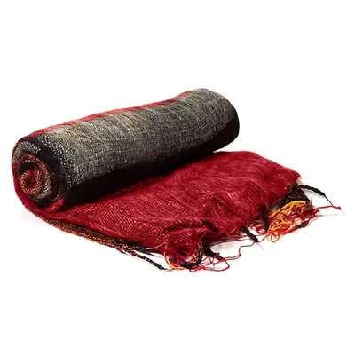 Produktbild von Schal für die Meditation Orange-rot mit Streifen -- 200x80 cm kaufen online
