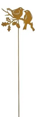 Productafbeelding van Tuindecoratie, 1 meter hoog - Tuinbeeld roodborstje - Tuinaccessoire - Roestig metaal - Decoratie voor buiten - Mooi cadeau
