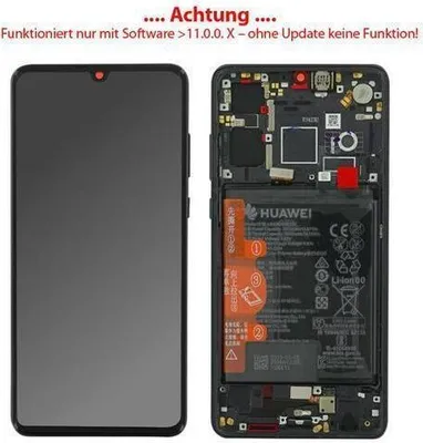 Produktbild von Original OLED Display Touchscreen Bildschirm Rahmen & Akku Schwarz für Huawei P30 ELE-L09