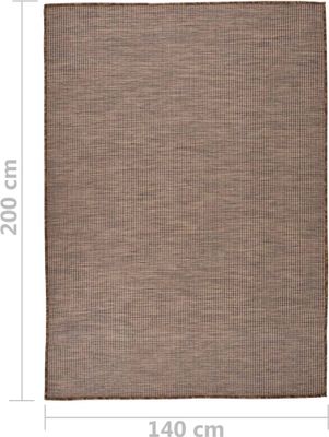 vidaXL Outdoor-Teppich Flachgewebe 140x200 cm Braun