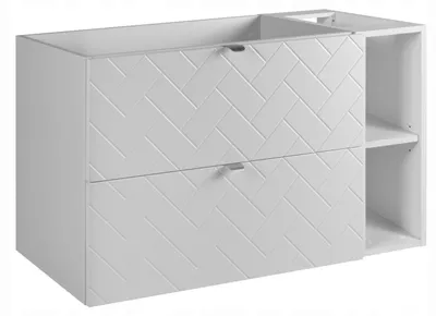 Zdjęcie produktu dla Szafka Łazienkowa Wisząca Pod Umywalkę 100X46 Cm Rensan Biała Z Regałem