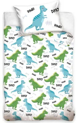 Imagen del producto de PHU CARBOTEX: Juego de ropa de cama para cuna con motivos de dinosaurios y amigos