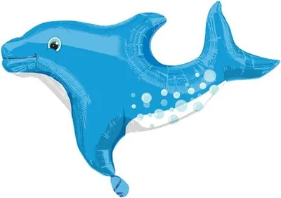 Image de Ballon en plastique bleu dauphin pour fête d'anniversaire, 71 cm