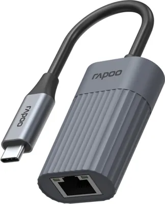 Produktbild von Rapoo USB-C Adapter UCA-1016 USB-C auf Gigabit LAN, grau (00226495)