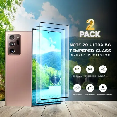 Produktbild von 2-Pack Samsung Note 20 Ultra 5G Displayschutzfolie - Gehärtetes Glas 9H - Super Qualität 3D