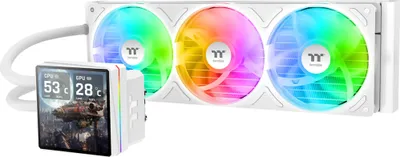 Produktbild von Thermaltake TH360 V3 Ultra ARGB, All-in-One-Flüssigkeitskühler, 12 cm, 500 RPM, 2500 RPM, Weiß