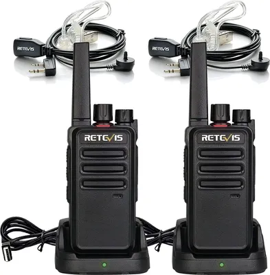 Produktbild von Retevis RT668 vysílačka s náhlavní soupravou licencované  16 kanálů CTCSS/DCS PMR Dvoupásmové rádiové skenování Dobíjecí vysílačka Squelch VOX (černá, balení 2 ks)