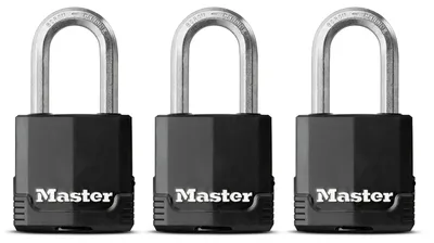Produktbild von MASTER LOCK Hochleistungsvorhängeschloss [Schlüssel] [Beschichteter laminierter Stahl] [Wetterfest] M115EURTRILF - Ideal für Lagerräume, Garagen etc.