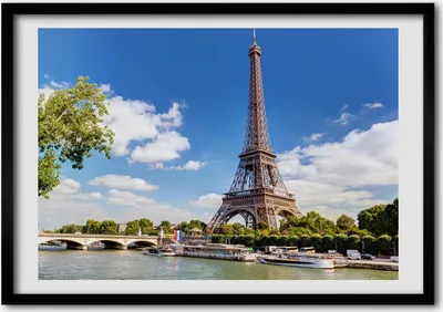 Produktbild von Bild - Bilder - Bilderrahmen - 70 cm x 50 cm - MDF-Rahmen, Wandkunst Eiffelturm in Paris