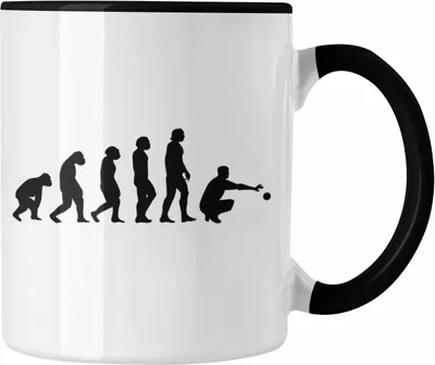 Produktbild von Trendation - Boule Tasse Geschenk Boule-Spieler Geschenkidee Spruch Boule Evolution Grafik (Schwarz)