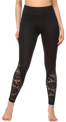 Produktbild von Merry Style Damen Lange Leggings aus Viskose MS10-305 (Schwarz, XS)