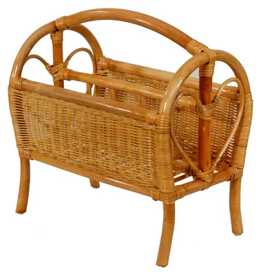 Produktbild von Zeitungsständer/Magazinsammler aus Natur-Rattan in Honigfarbe