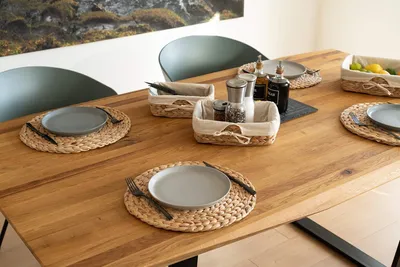 Produktbild von Runde gewobene Placemats aus Naturmaterial 35 cm