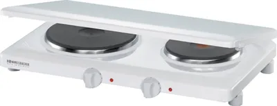 Productafbeelding van Rommelsbacher THL 3097/A, dubbele kookplaat, 3000 watt, wit, met afdekking
