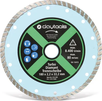 Produktbild von DAYTOOLS Diamant-Trennscheibe mit Turborand, 180 mm