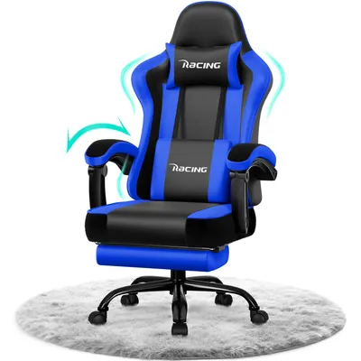 Produktbild von Adormii Gaming Stuhl, Ergonomischer Gaming Sessel, Schreibtischstuhl, Gamingstuhl mit Fußstütze, verstellbare Rückenlehne, Gaming stuhl 150 kg