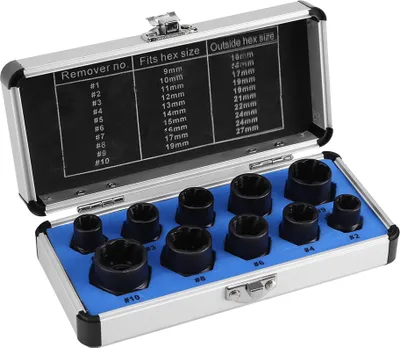 Immagine prodotto di 10 pezzi danneggiato bullone dado vite rimozione estrattore rimozione set filettatura strumenti Kit