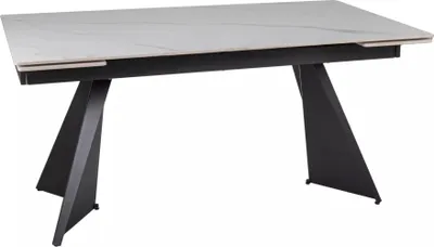 Produktbild von Ausziehbarer Esstisch 160(220)x90 EMAL - weiß/schwarz