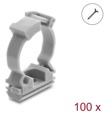 Immagine prodotto di Supporti per tubi flessibili, avvitabili, con clip di chiusura, 25 mm