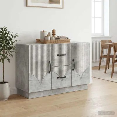 Image de Buffet vidaXL gris béton 89 x 34,5 x 57 cm en aggloméré