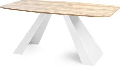 Obrázok produktu pre Jedálenský stôl Monte White v modernom štýle, obdĺžnikový stôl - rozťahovací od 160 cm do 200 cm, kovové nohy s práškovou povrchovou úpravou v bielej farbe - 160 x 80 cm - dub Craft