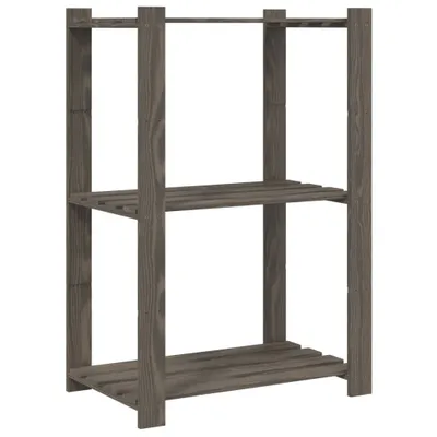 Image de vidaXL Étagère de stockage avec 3 étagères Gris 60x38x90 cm Pin massif