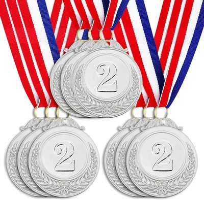 Imagen del producto de Conjunto de medallas metálicas, 9 unidades, de 5 cm de diámetro, con cordón para colgar, ideal para juegos infantiles