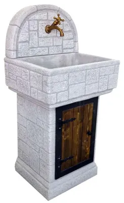 Produktbild von Casa Padrino Jugendstil Gartenspüle Antik Grau H. 120 cm