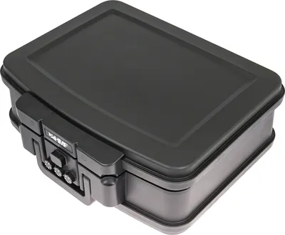 Produktbild von HMF 250437 Feuerfeste Wasserdichte Dokumentenkassette mit Zahlenschloss, DIN A4, 44,5 x 16,5 x 33 cm, Schwarz