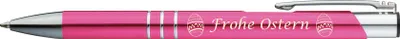 Produktbild von Kugelschreiber mit Gravur "Frohe Ostern" / aus Metall / Farbe: pink