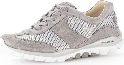 A single gray sneaker is shown against a white background.