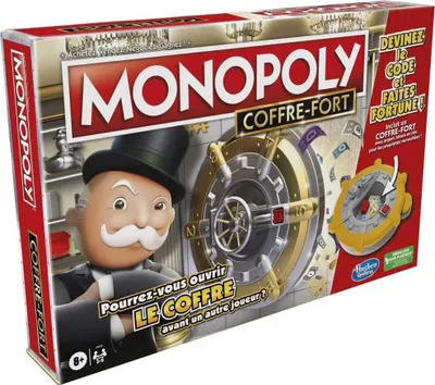 Immagine prodotto di Hasbro, gioco da tavolo Monopoly con cassetta di sicurezza 2-6 giocatori in francese, colorato