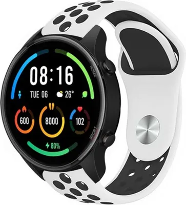 Produktbild von Strap-it Xiaomi Mi Watch Sportarmband (Weiß/Schwarz)