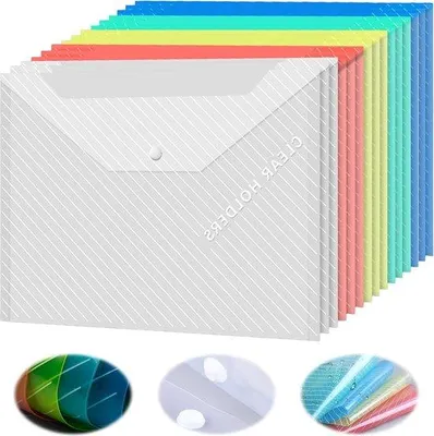 Produktbild von Famanu Dokumententasche A4 Wasserfest Kunststoff Druckknopf - 50 Stück