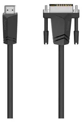 Obrázok produktu pre Hama 122130, 1,5 m, DVI-D, HDMI, Čierna, Samec/samec, 232 mm