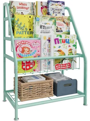 Produktbild von Bücherregal für Kinder, kleines Bücherregal, Bücherregal für Kinder, Regal für Bücher und Spielzeug, Ausstellungsständer für kleine Räume, Wohnzimmer, Arbeitszimmer, Kinderzimmer (grün)