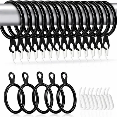 Vorhangringe 50 Stk. 38 mm Ø Metall schwarz