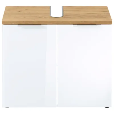 Produktbild von Waschbeckenunterschrank Germania Pescara BxHxT 70x58x34 cm weiß/navarra eiche