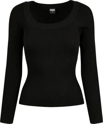 Image de Dámský svetr Urban Classics Ladies Wide Neckline Sweater black - M
