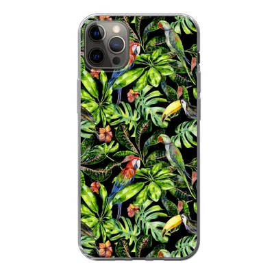 Produktbild von MuchoWow® Handyhülle Schutzhülle Hülle für iPhone 12 Pro Max Vögel - Tropisch - Muster Silikon Softcase Handy Hülle - Hartschale