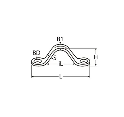 Produktbild von Flachbügel, 56mm, Edelstahl A4