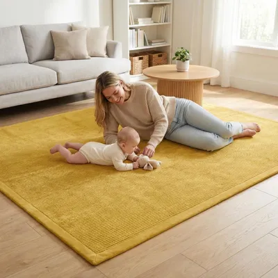 Produktbild von Pillows24 – Krabbelmatte Baby 150x200 cm | 3 cm Dick Spielmatte Kinder, Kinderteppich | Rutschfest & Pflegeleicht, Weiche Krabbeldecke | Spielteppich