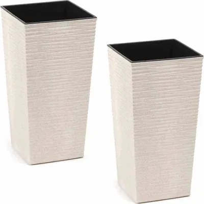 Immagine prodotto di SIENA GARDEN Set di 2 fioriere Nizza 30 cm bianco