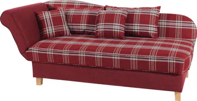 Produktbild von Max Winzer Recamiere mit Armteil links klappbar Selma - Flachgewebe rot - Maße: 190 / 210 x 88 x 82 cm