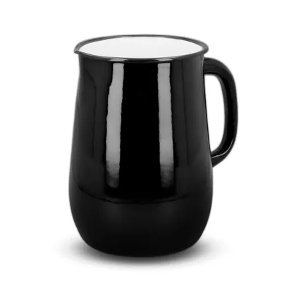 Obrázek produktu pro Kuketo | Smaltovaný džbán 2,5 l - Černý - Robustní design - Ideální na nápoje - Hygienický a odolný