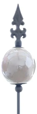 Produktbild von Metall Stecker französische Lilie Gartenstecker GRAU 110cm