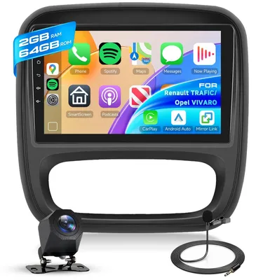 Image de Autoradio Android 2G + 64 Go pour modèles de 2014 à 2021, écran tactile de 9 pouces avec Carplay et Android Auto sans fil