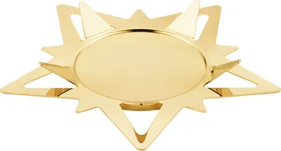 Produktbild von Georg Jensen CLASSIC CHRISTMAS STAR PILLAR CANDLE HOLDER GOLD 10019320